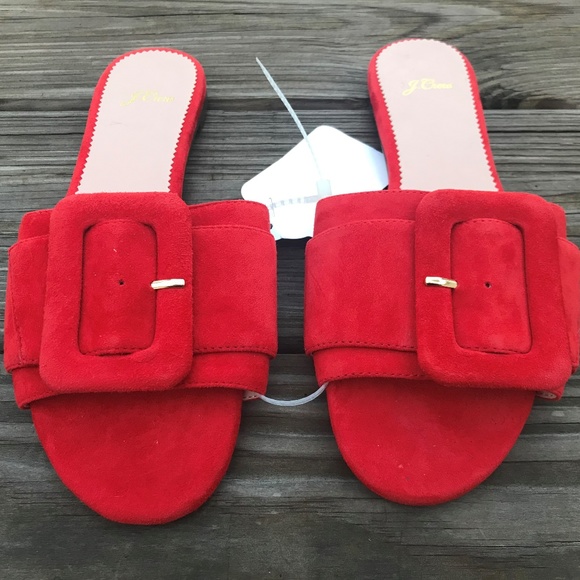 J. Crew Shoes - J. Crew Women Red Slide With Buckle Cora Sandal